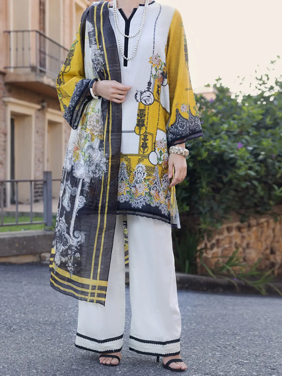 Beige 3Pc Unstitched - Alp-3Ps-1575 1