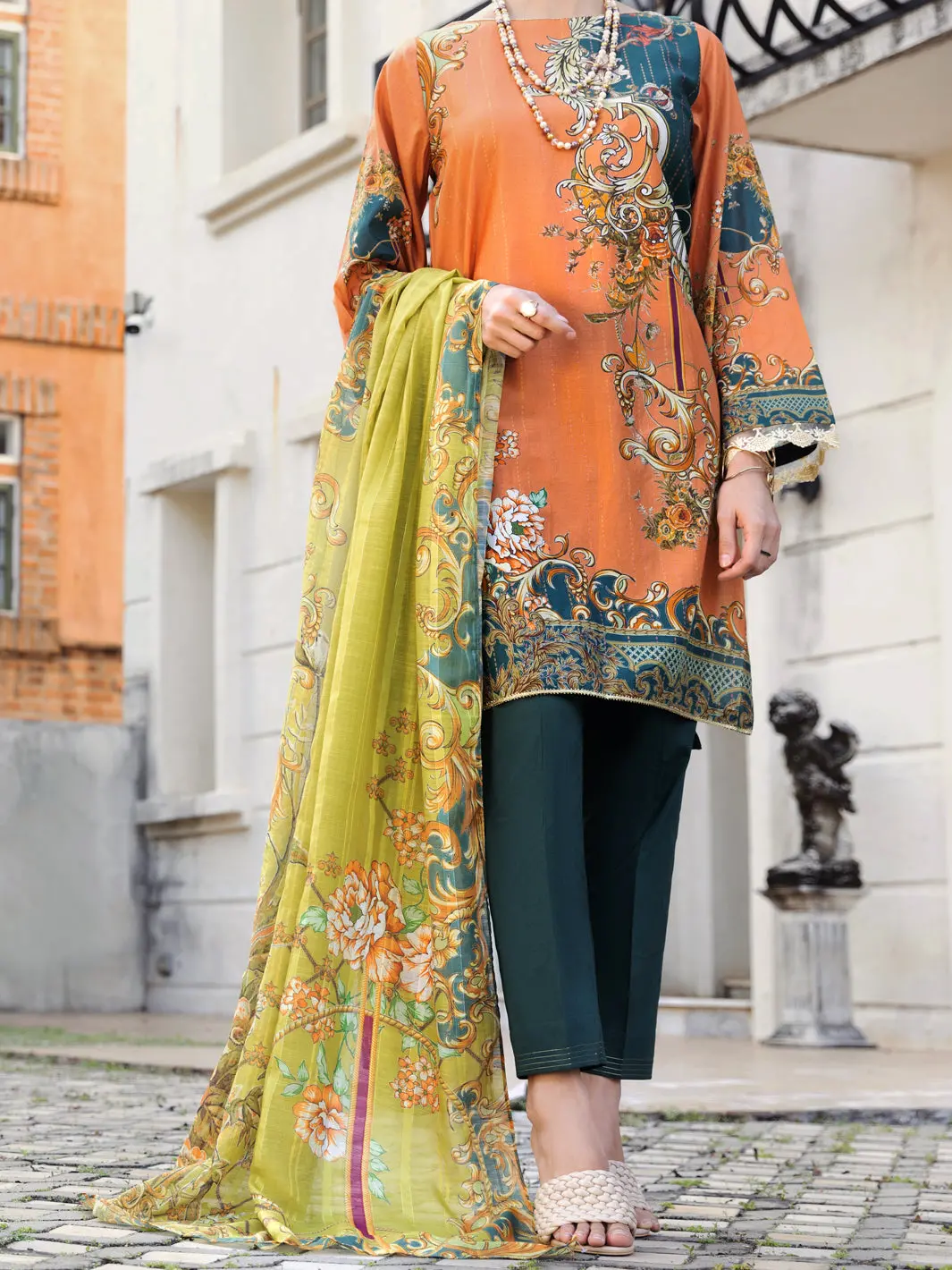 Orange 3Pc Stitched - Alp-3Ps-1579 1