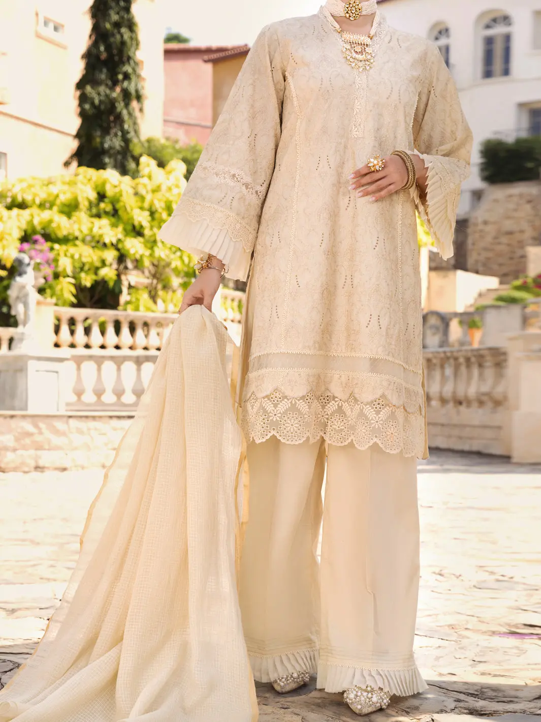 Beige 3Pc Unstitched - Alp-3Ps-1588 1