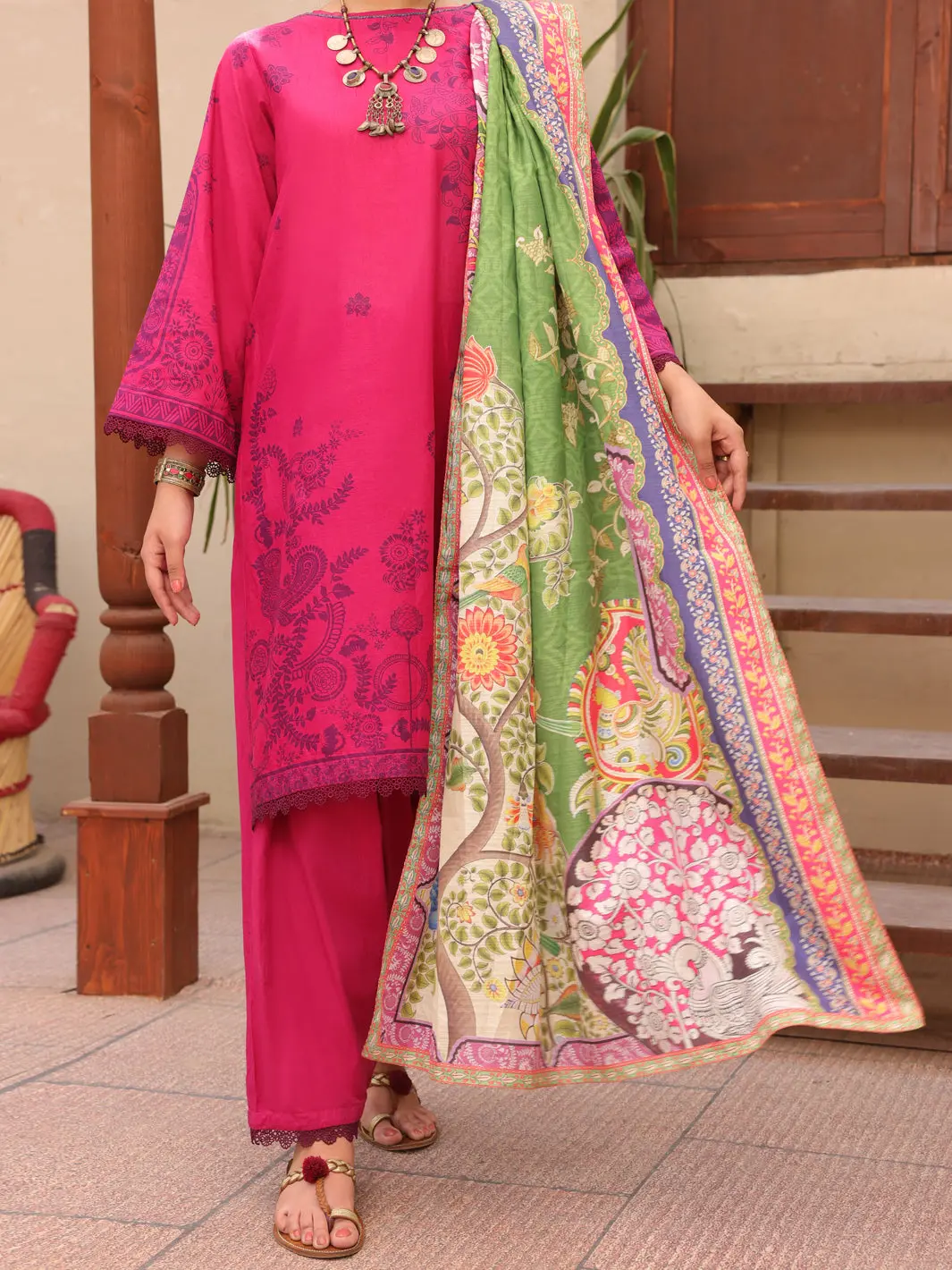 Fuchsia Lawn 3Pc Stitched - Alp-3Ps-1607 1