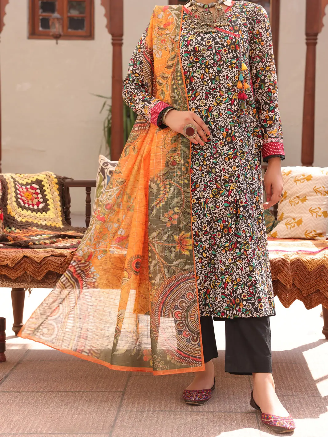 Multicolor 3Pc Unstitched - Alp-3Ps-1608 1