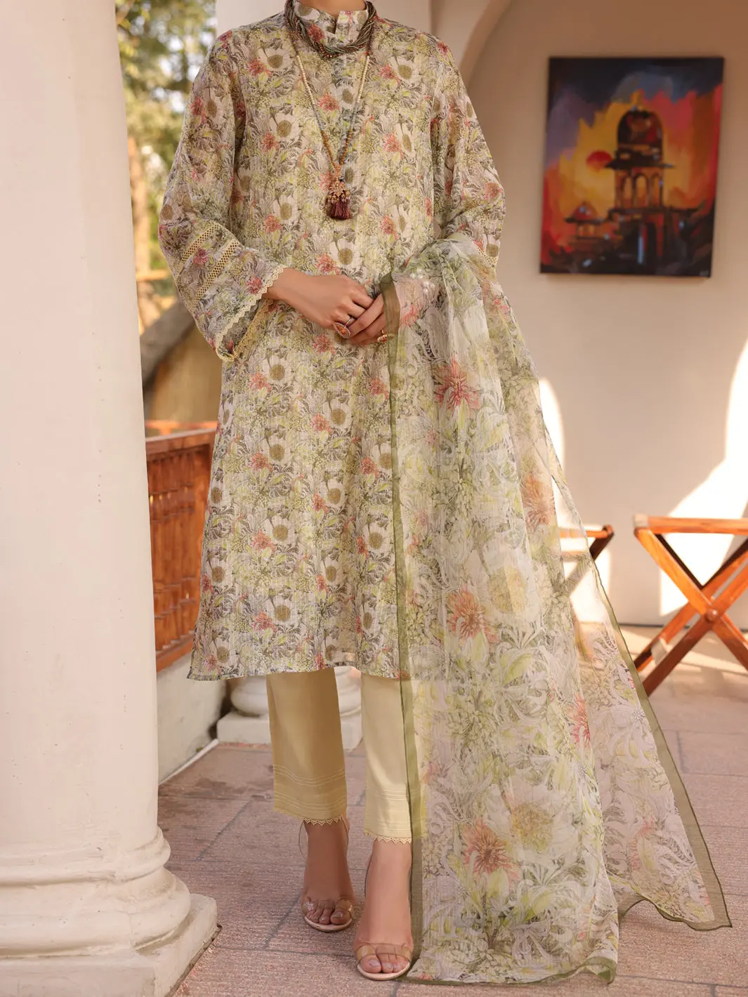Beige Poly Slub 3Pc Stitched - Alp-3Ps-1612 1
