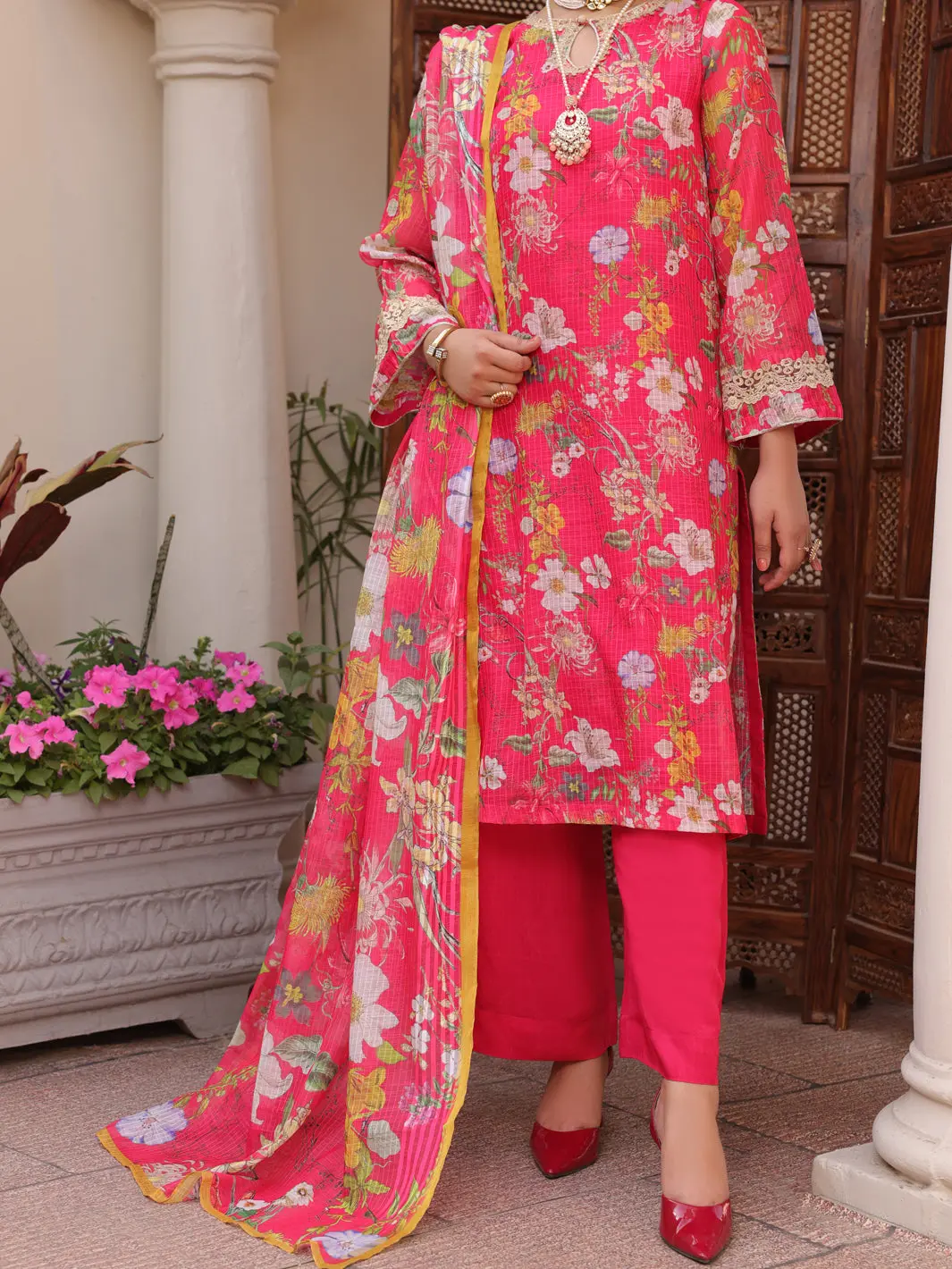 Fuchsia 3Pc Unstitched - Alp-3Ps-1613 1