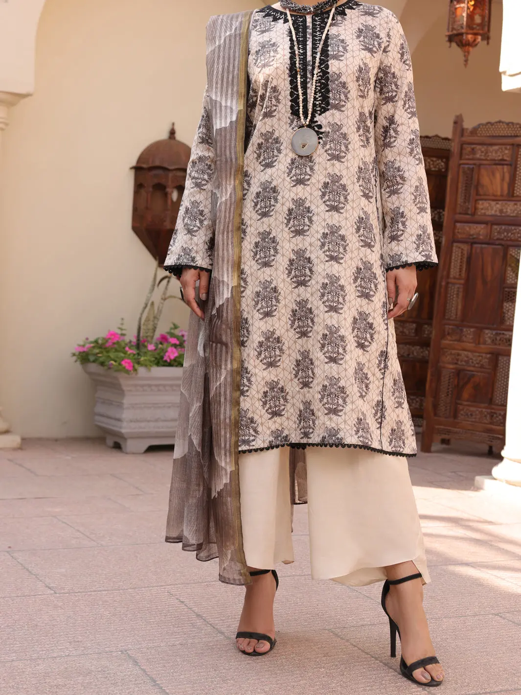 Grey 3Pc Unstitched - Alp-3Ps-1617 1