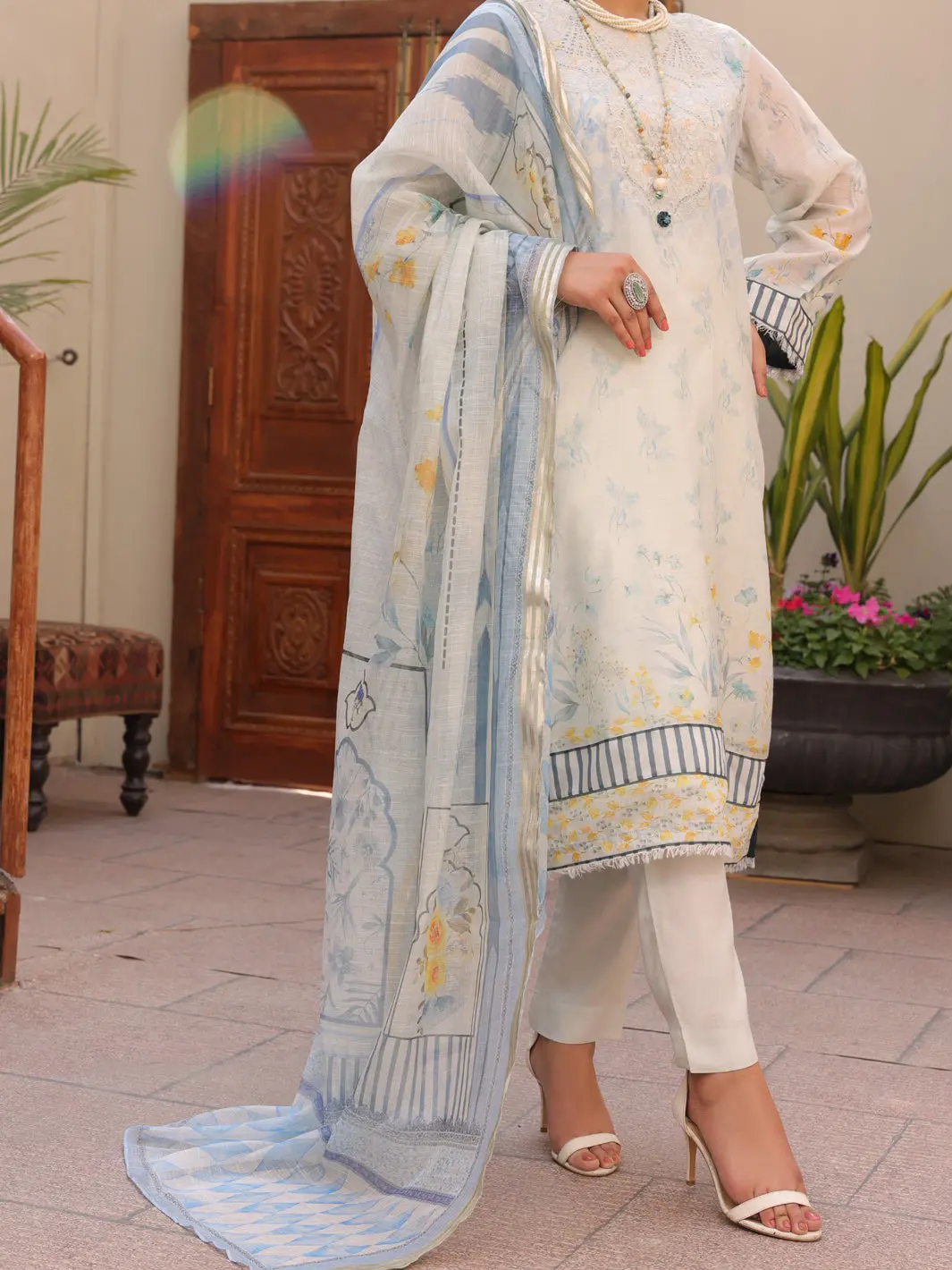Sky Blue 3Pc Unstitched - Alp-3Ps-1619 1