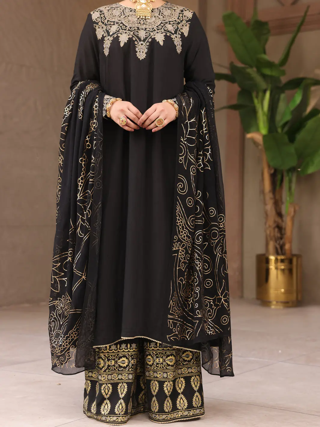 Black 3Pc Unstitched - Alp-3Ps-1647 1