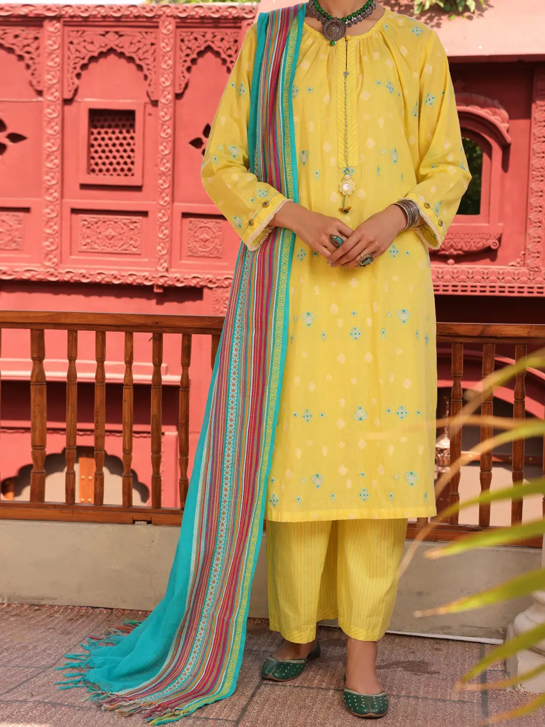Yellow 3Pc Unstitched - Alp-3Ps-1649 1