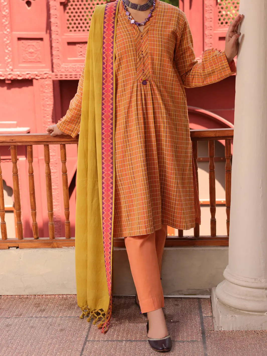 Mustard 3Pc Unstitched - Alp-3Ps-1652 1