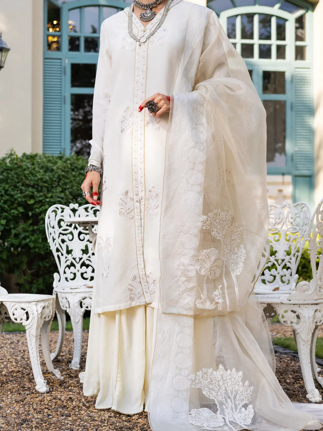 Off White Linen 3Pc Stitched - Alp-3Ps-1658 1