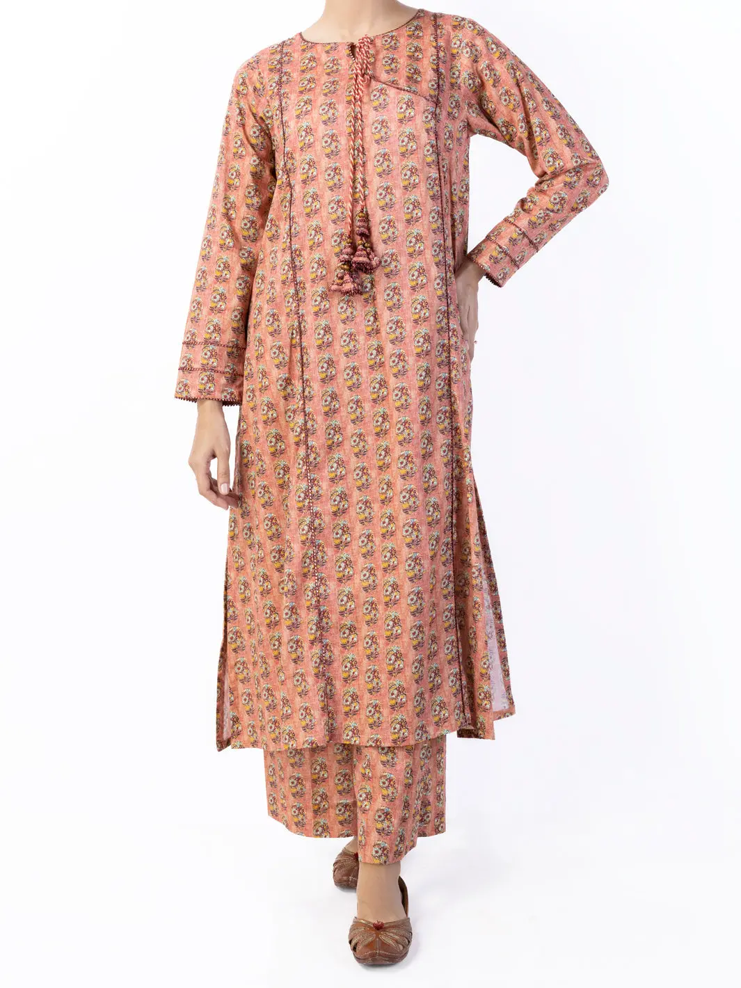 Peach Lawn 2Pc Unstitched - Alp-2Ps-1740 1
