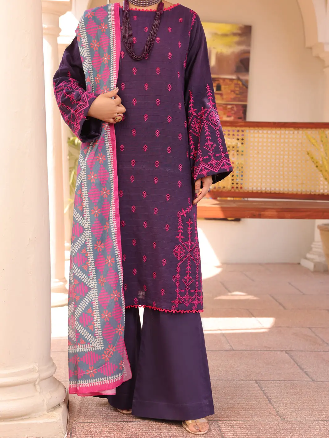 Purple 3Pc Stitched - Alp-3Ps-1668 1