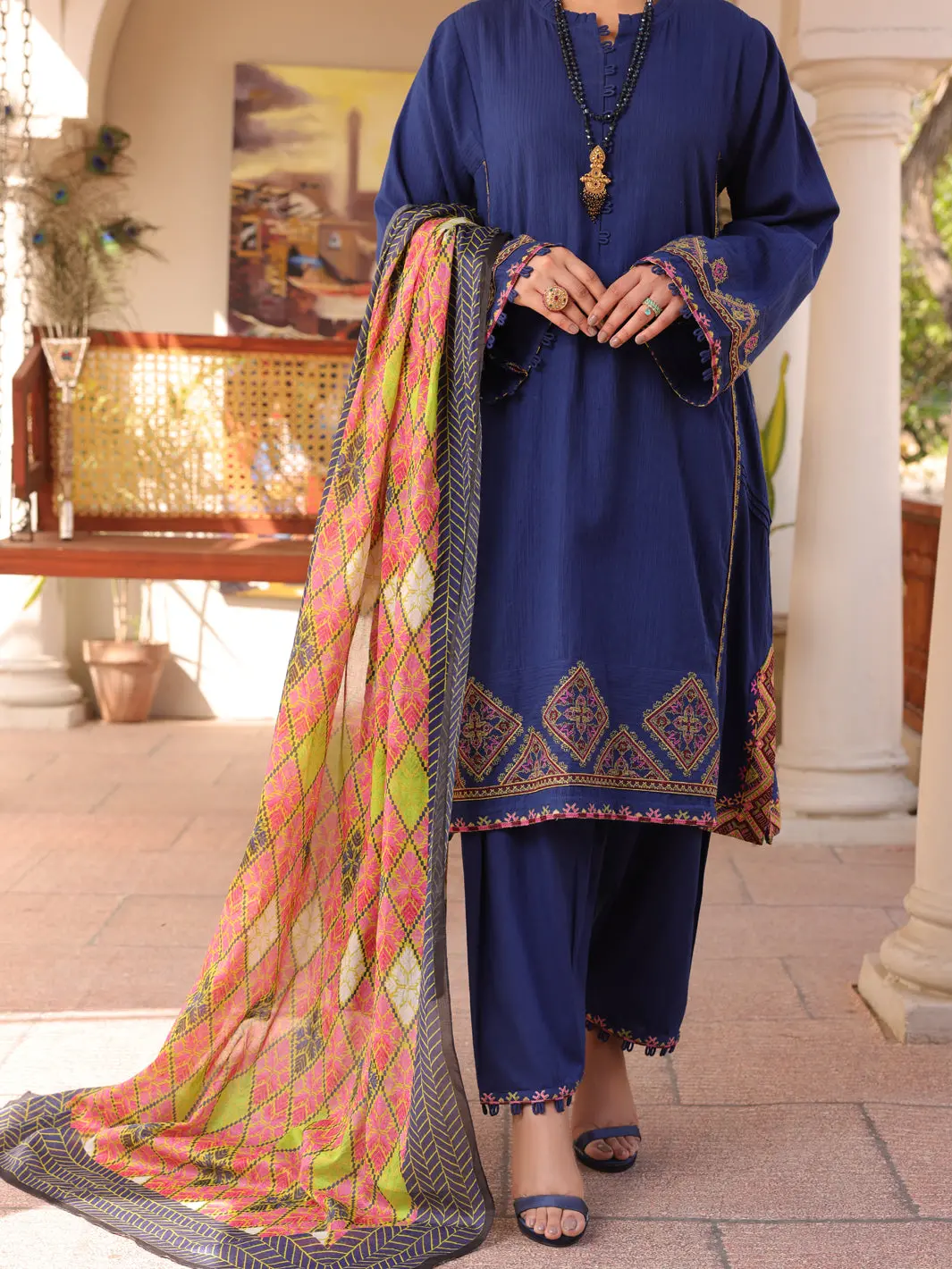 Blue 3Pc Stitched - Alp-3Ps-1670 1