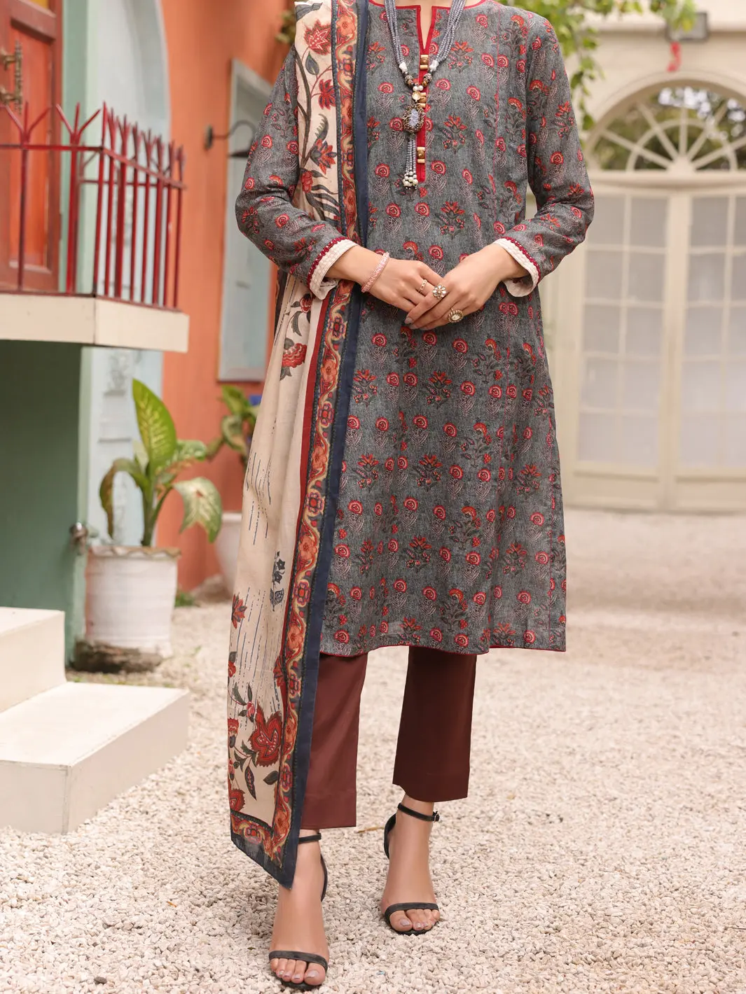 Sage Green 3Pc Unstitched - Alp-3Ps-1675 1