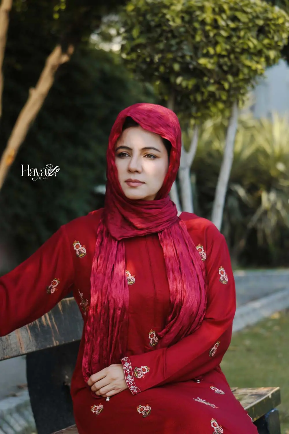 2 Pc Embroidered Maroon 1