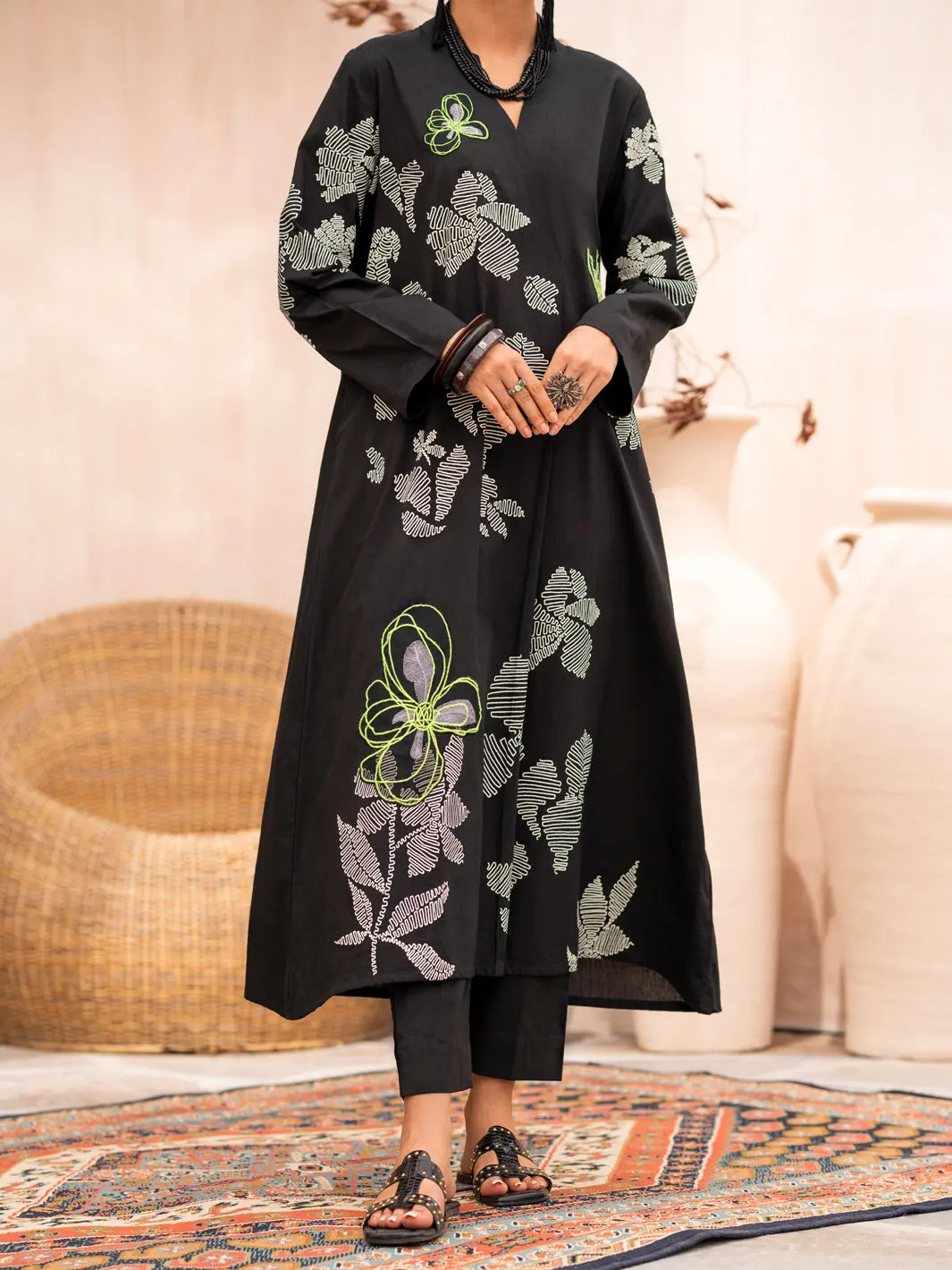 Black 2Pc Stitched - Alp-2Ps-Lks-1706B 1