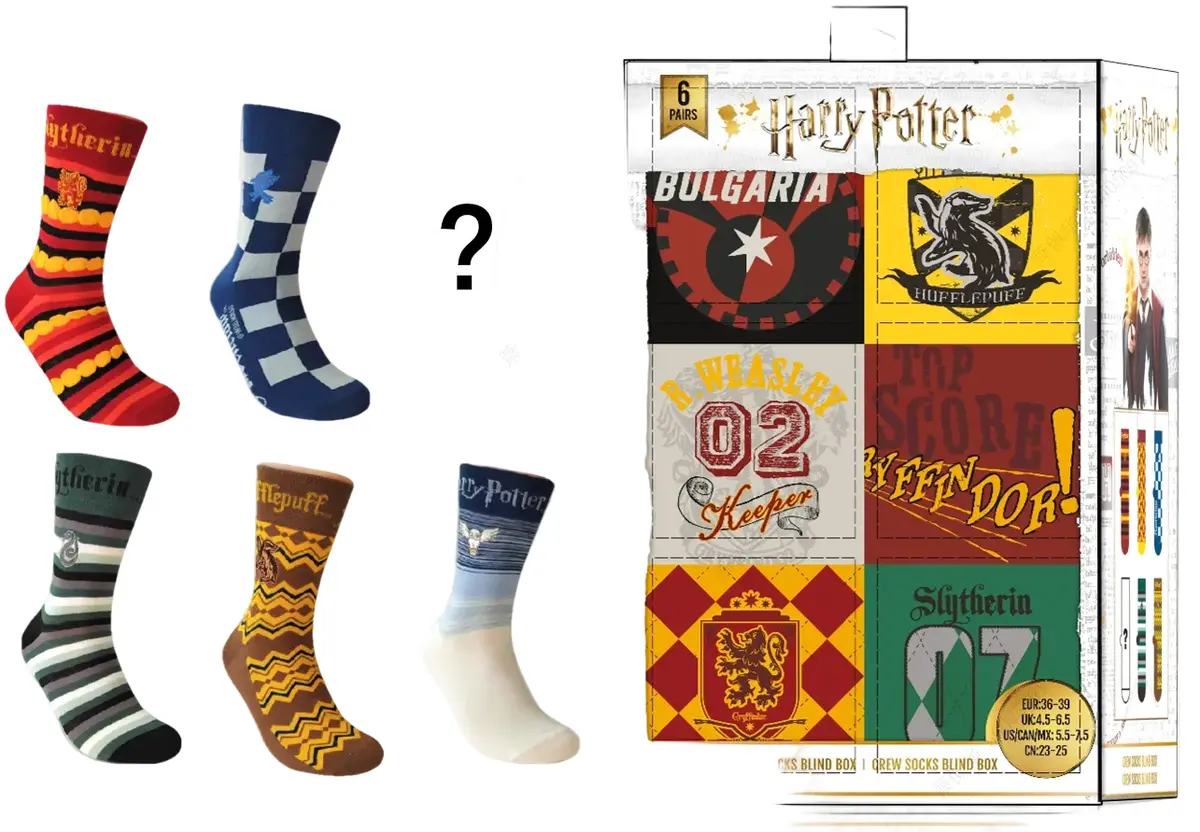 Harry Potter Crew Socks Surprise Box (6 Pairs) 1