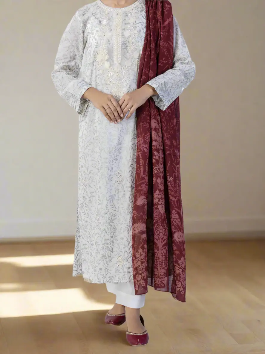 Silver Lawn 3Pc Unstitched - Alp-3Ps-1718 1