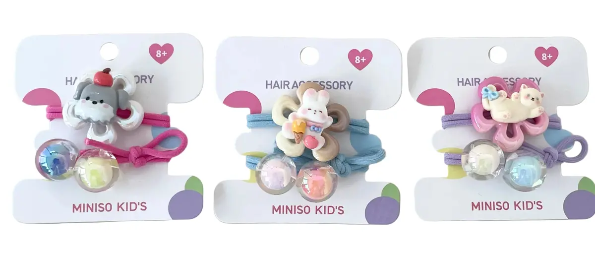 Fun Bead Series 2-Pack Cute Heart Hair Ties (Mixed) 1