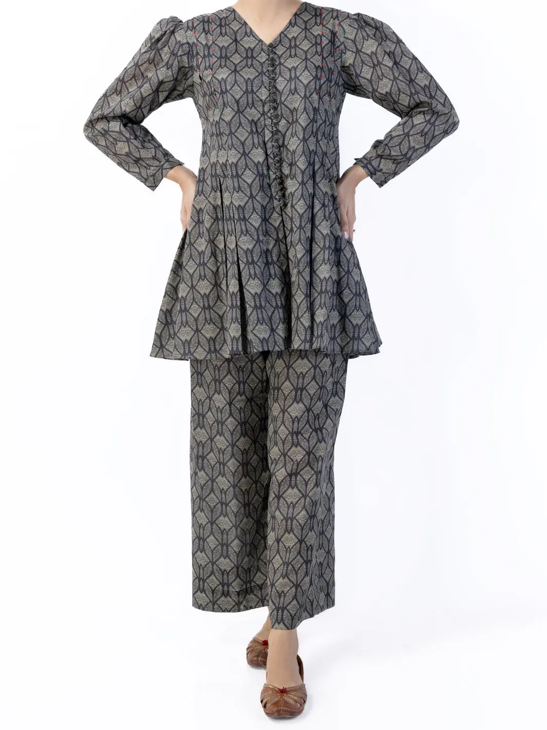 Charcoal Lawn 2Pc Unstitched - Alp-2Ps-1736 1