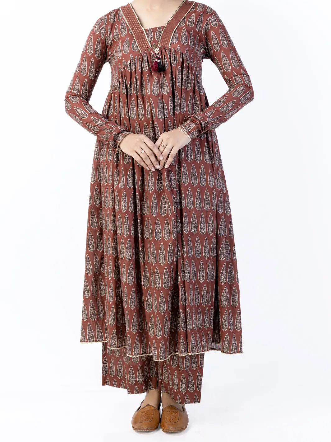 Dark Brown Lawn 2Pc Unstitched - Alp-2Ps-1738 1