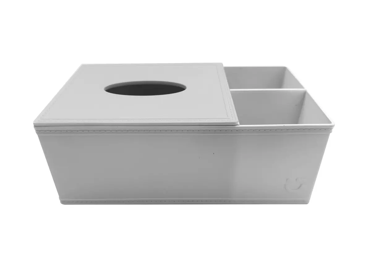 Patterned Series Multi-Functional Tissue Storage Box (Gray) 1