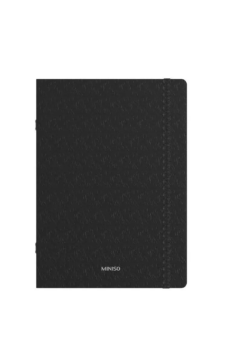 Minimalism Black Collection A4 Saddle Stitch Colored Edge Hardcover Book With Band (80 Sheets) 1