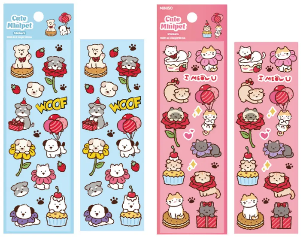 5*15Cm Holographic Stickers(2 Assorted Models: Cats, Dogs) 1