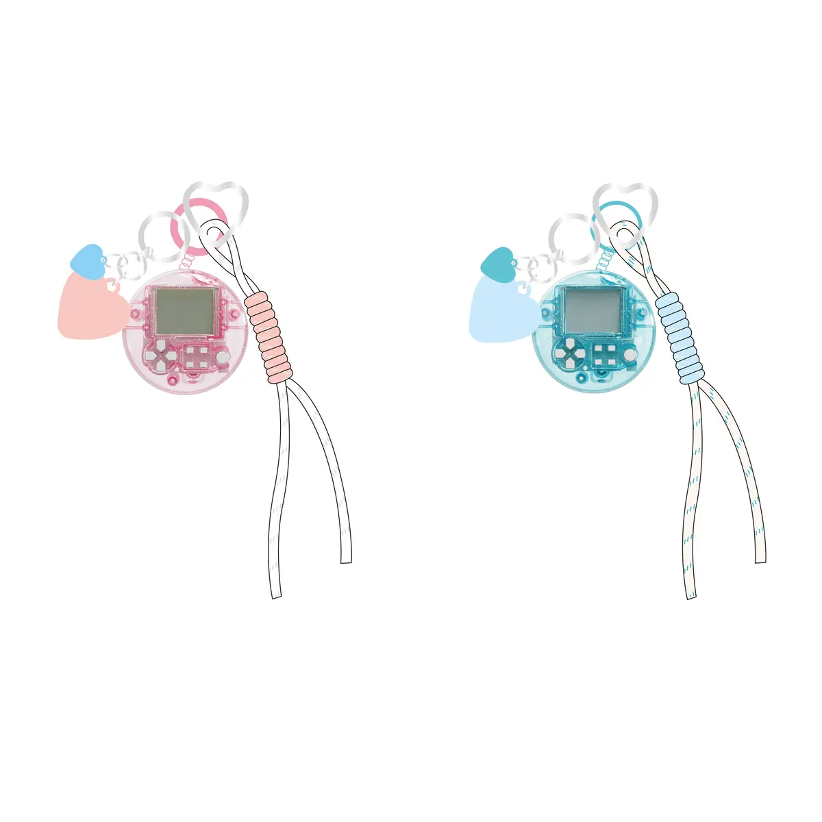 Summer Jelly Series Round Game Console Keychain Model: K004 1
