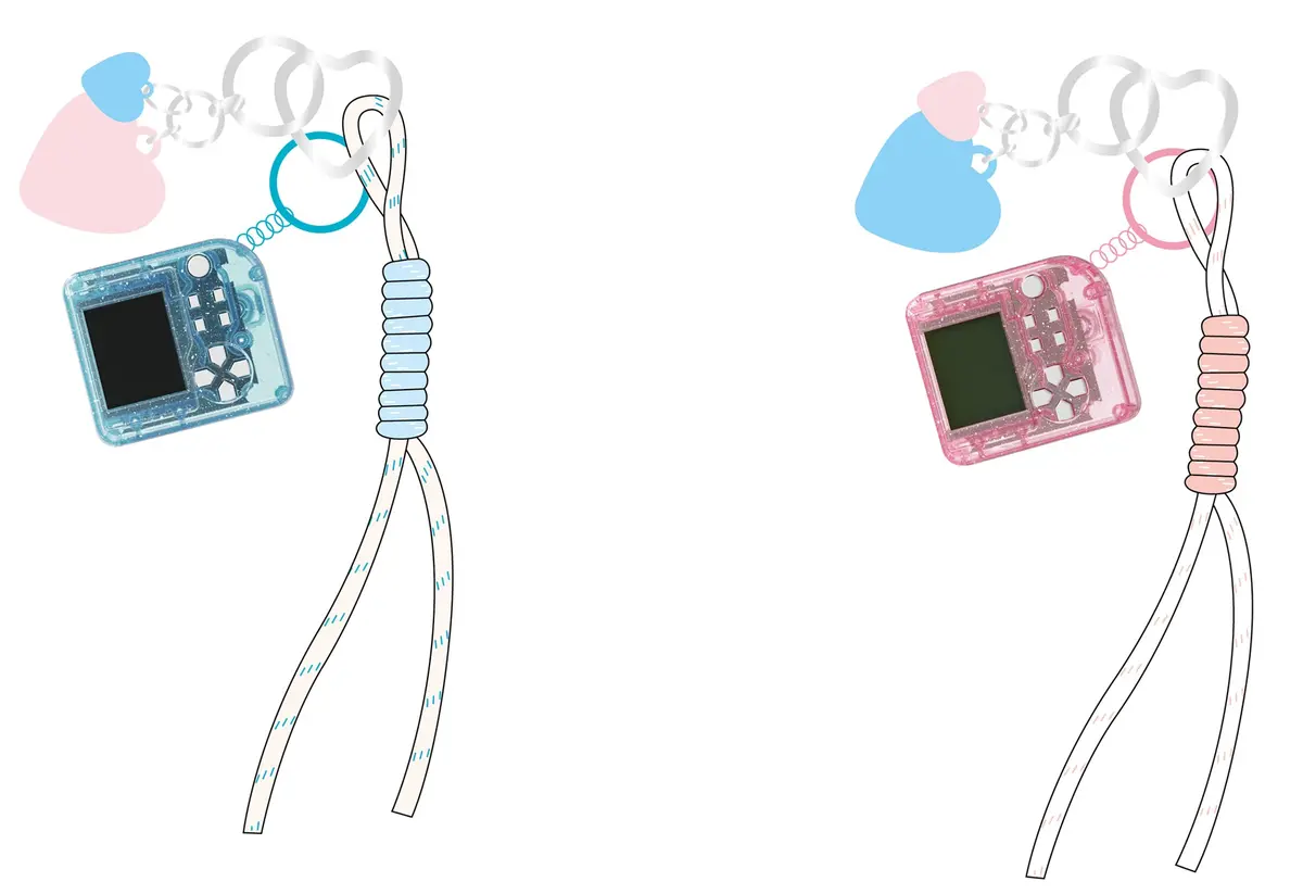 Summer Jelly Series Square Game Console Keychain Model: K001 1