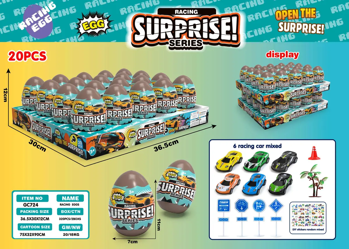 Race Car Settings Surprise Egg (6 Assorted Models)(A) 1