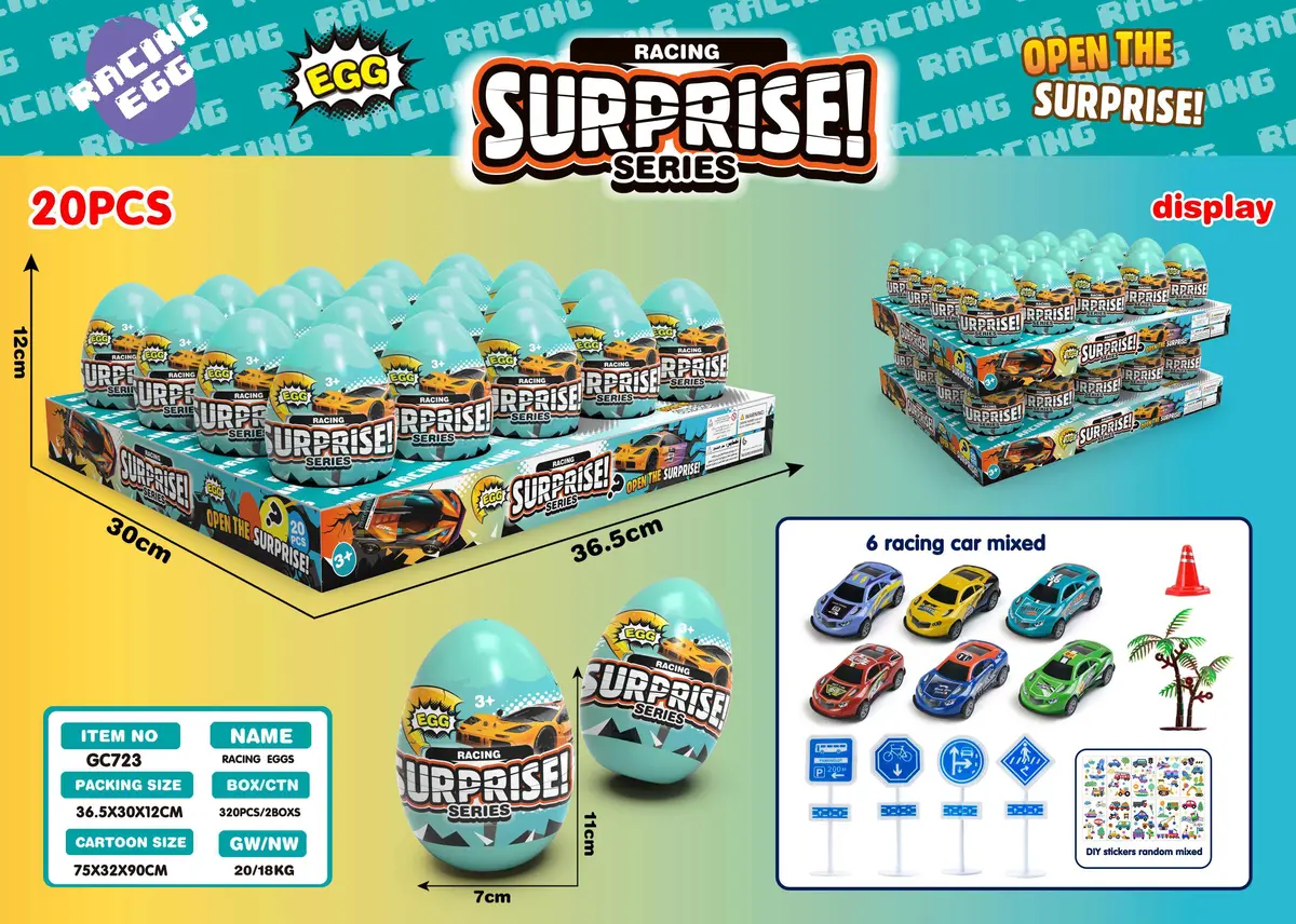 Race Car Settings Surprise Egg (6 Assorted Models)(B) 1