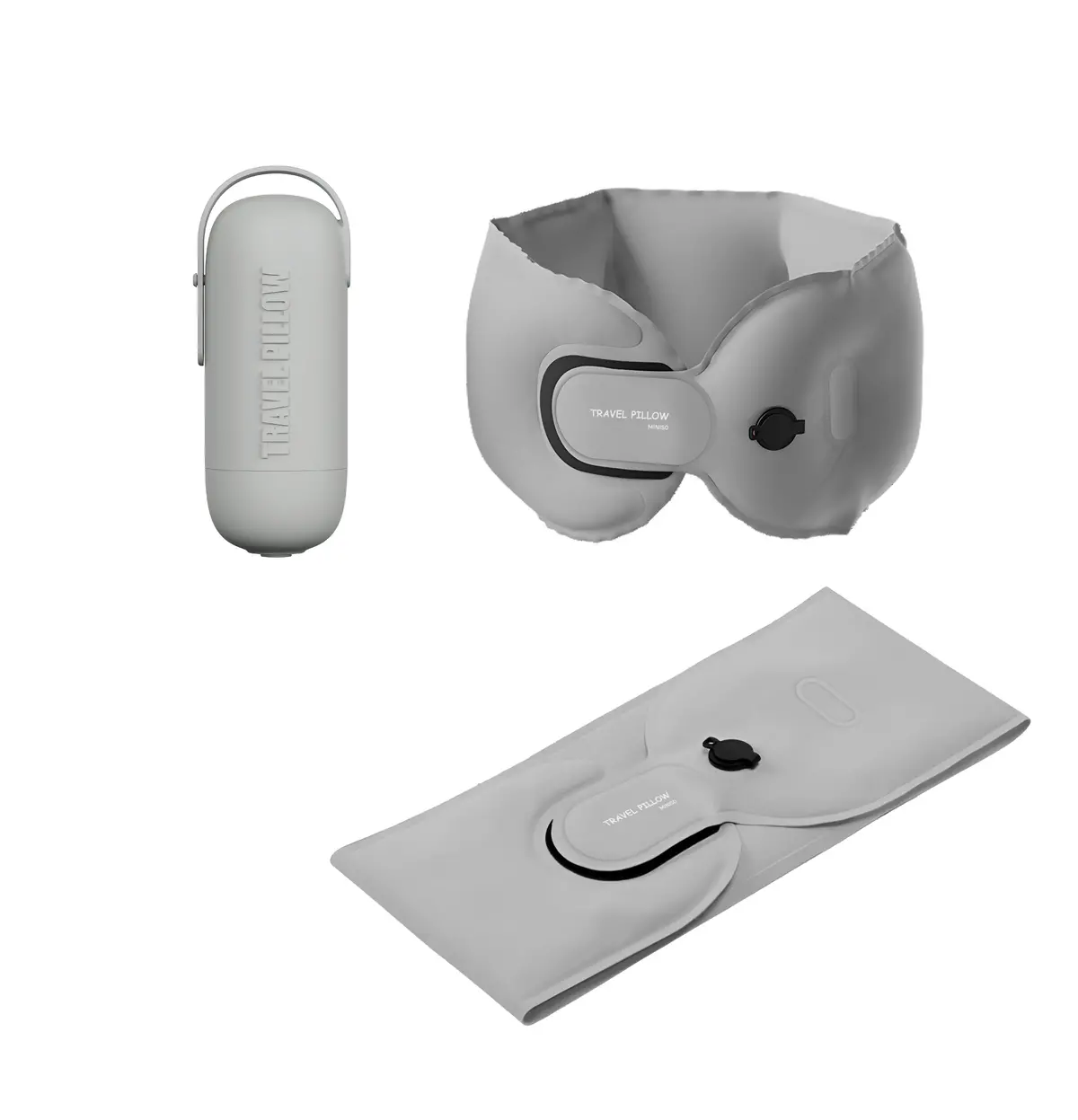Travel Portable Foldable Neck Pillow(Gray) 1