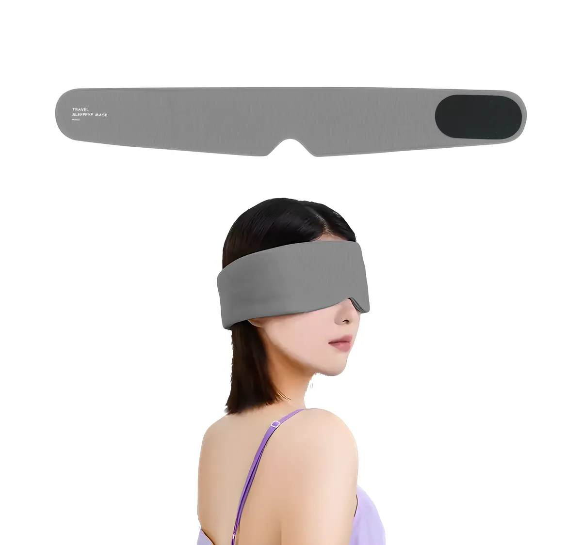 Travel Portable Blackout Sleep Mask(Gray) 1