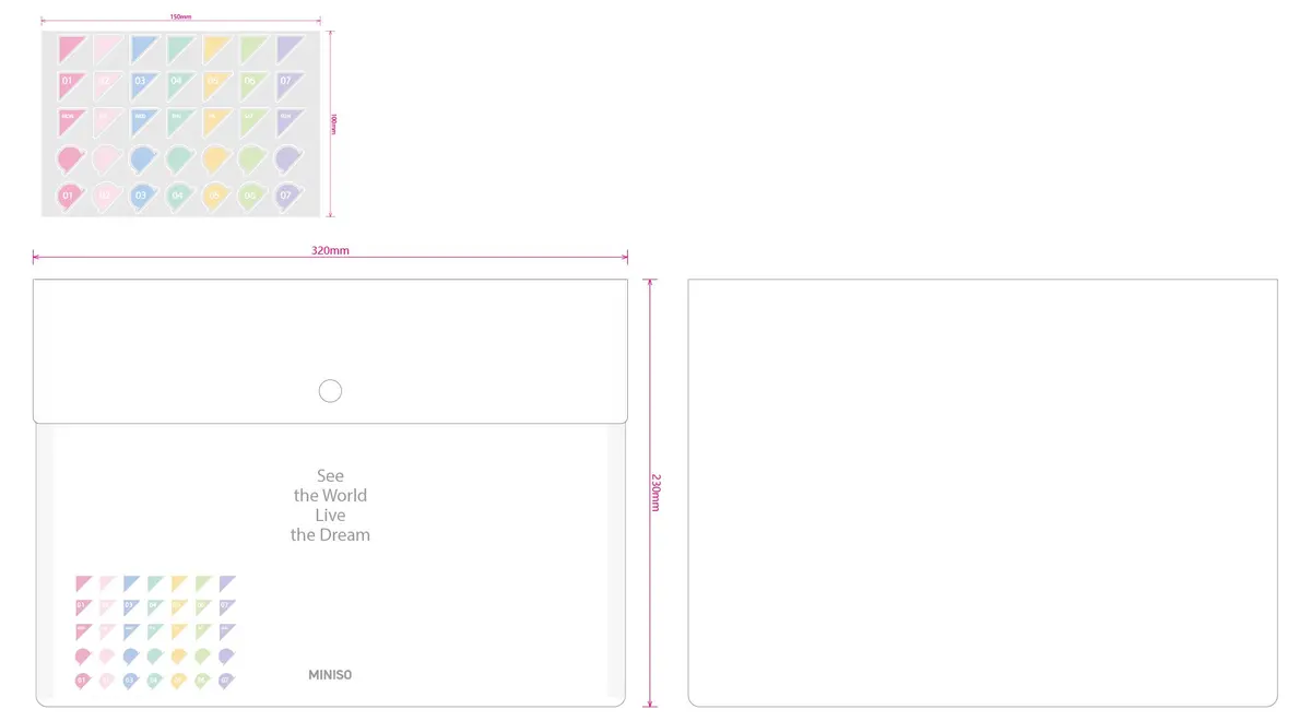 Transparent White Collection Pp Document Bag (2 Sticker Sheets Included) 1