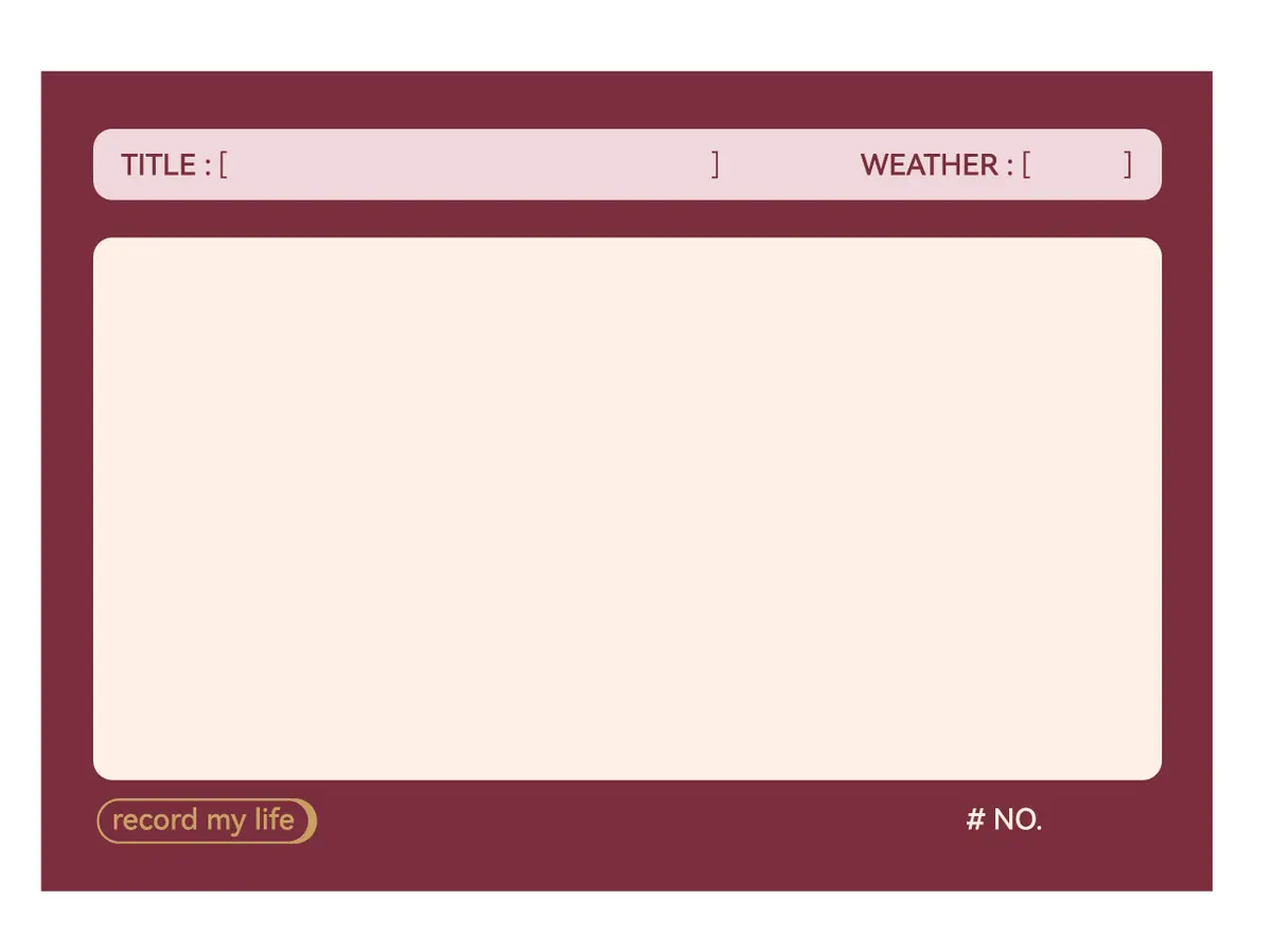 Minimalism Retro Collection Note Pad (50 Sheets) (Wine Red) 1