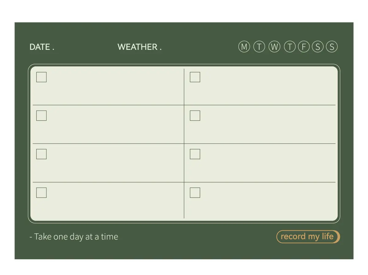 Minimalism Retro Collection Note Pad (50 Sheets) (Blackish Green) 1