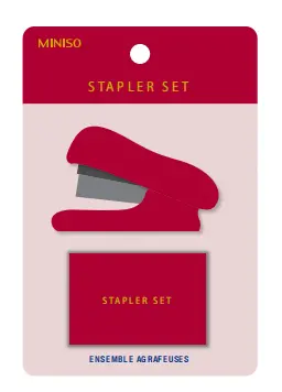Minimalism Retro Collection Mini Stapler With Staple Box (Wine Red) 1