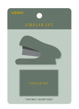 Minimalism Retro Collection Mini Stapler With Staple Box (Blackish Green) 1