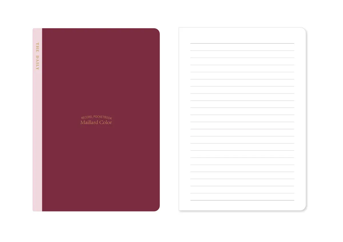 Minimalism Retro Collection A5 Stitch-Bound Book (28 Sheets) (Wine Red) 1