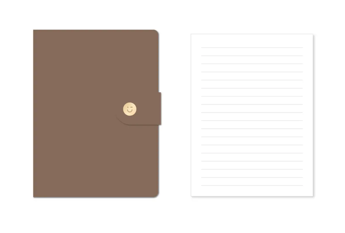 Minimalism Retro Collection B6 Leather Cover Snap Book (120 Sheets) (Mocha Brown) 1