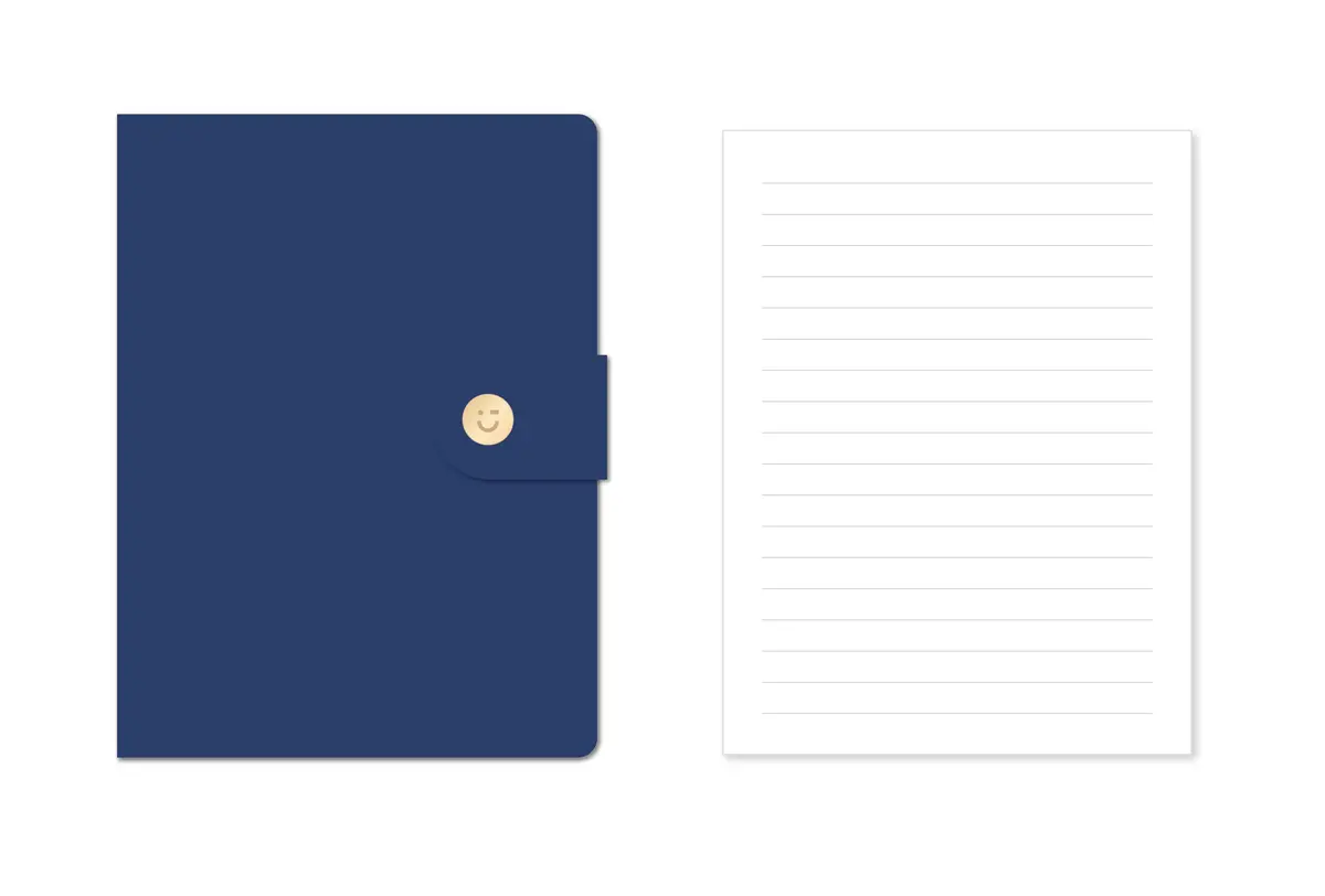 Minimalism Retro Collection B6 Leather Cover Snap Book (120 Sheets) (Midnight Blue) 1