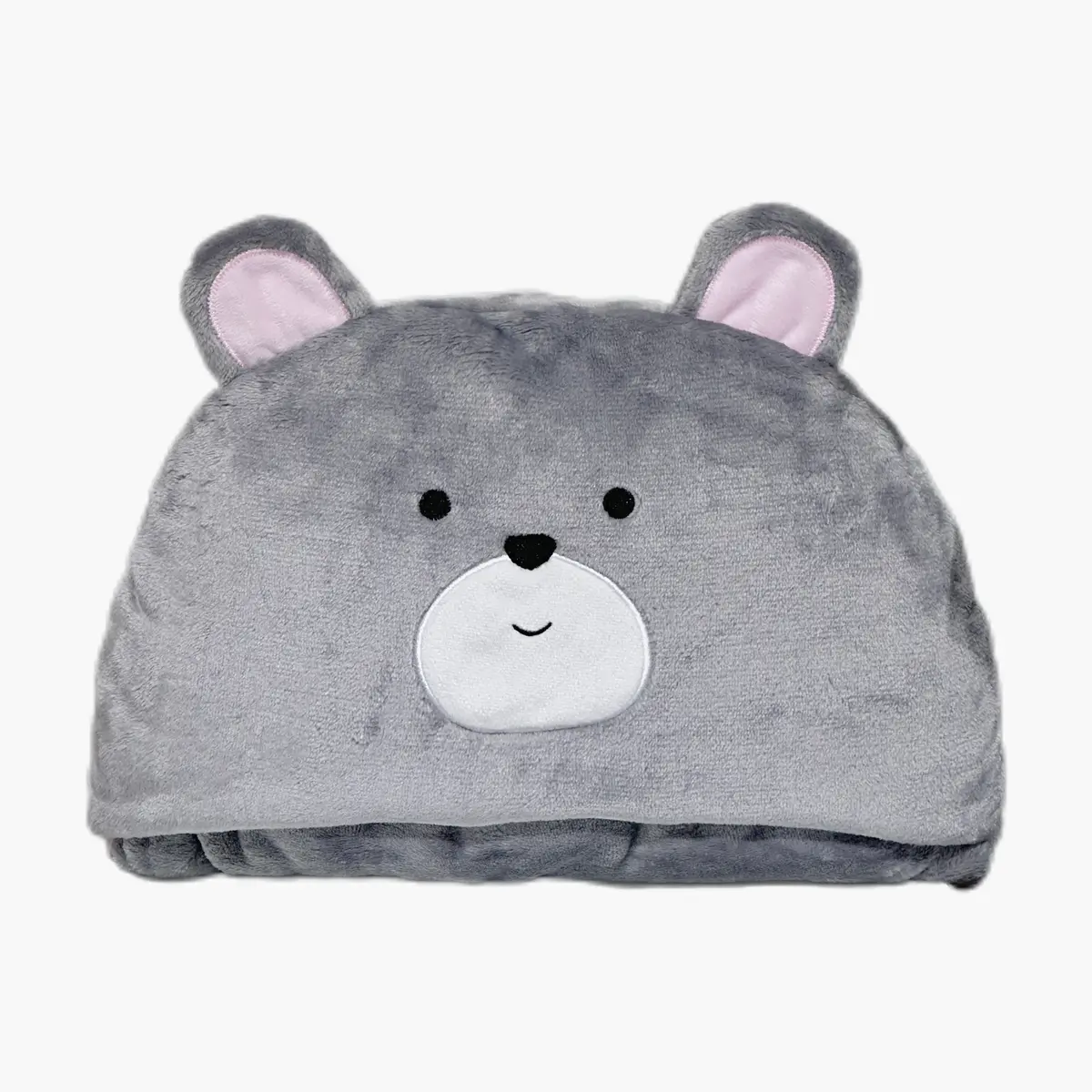 Cute Bear Hooded Blanket(Gray) 2