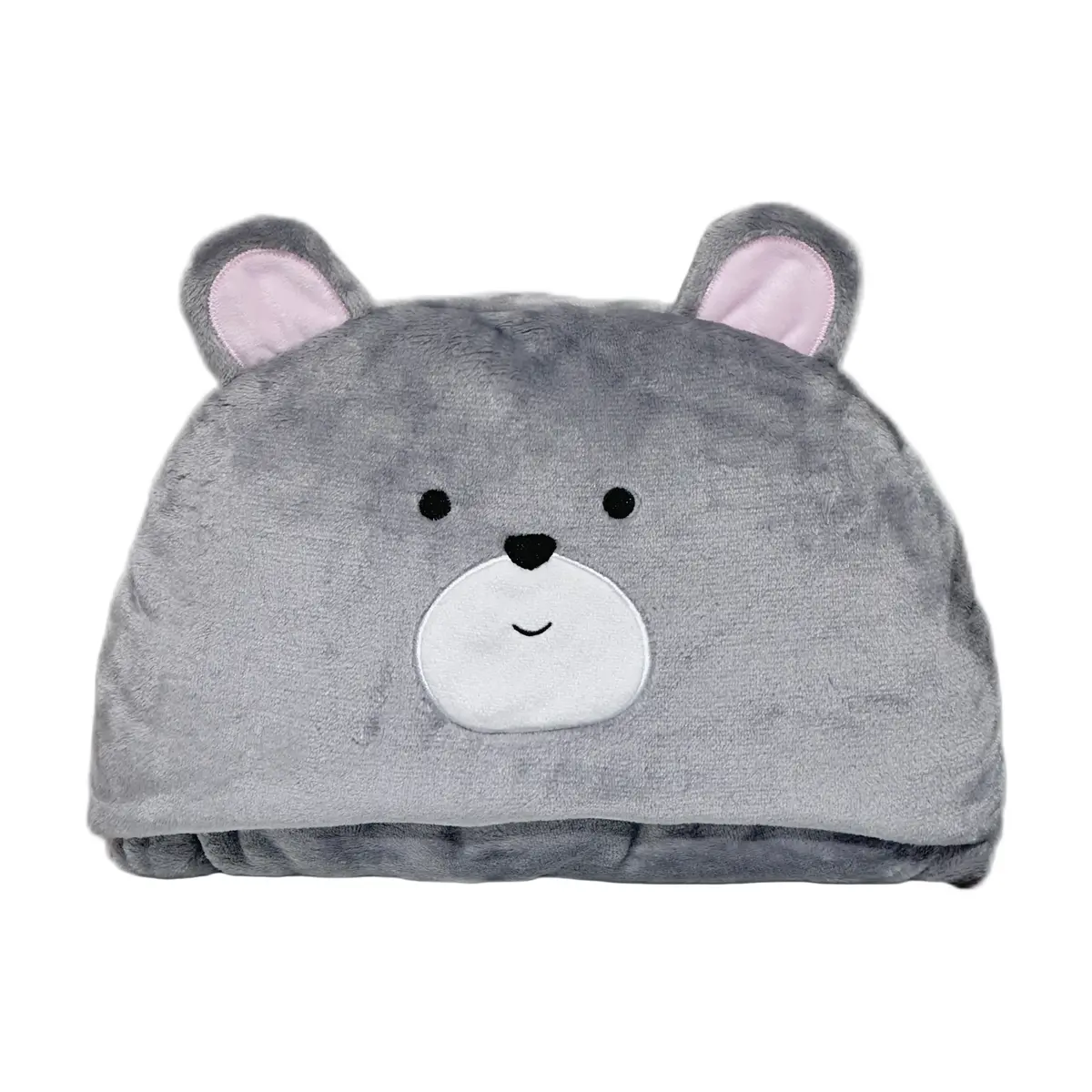 Cute Bear Hooded Blanket(Gray) 1