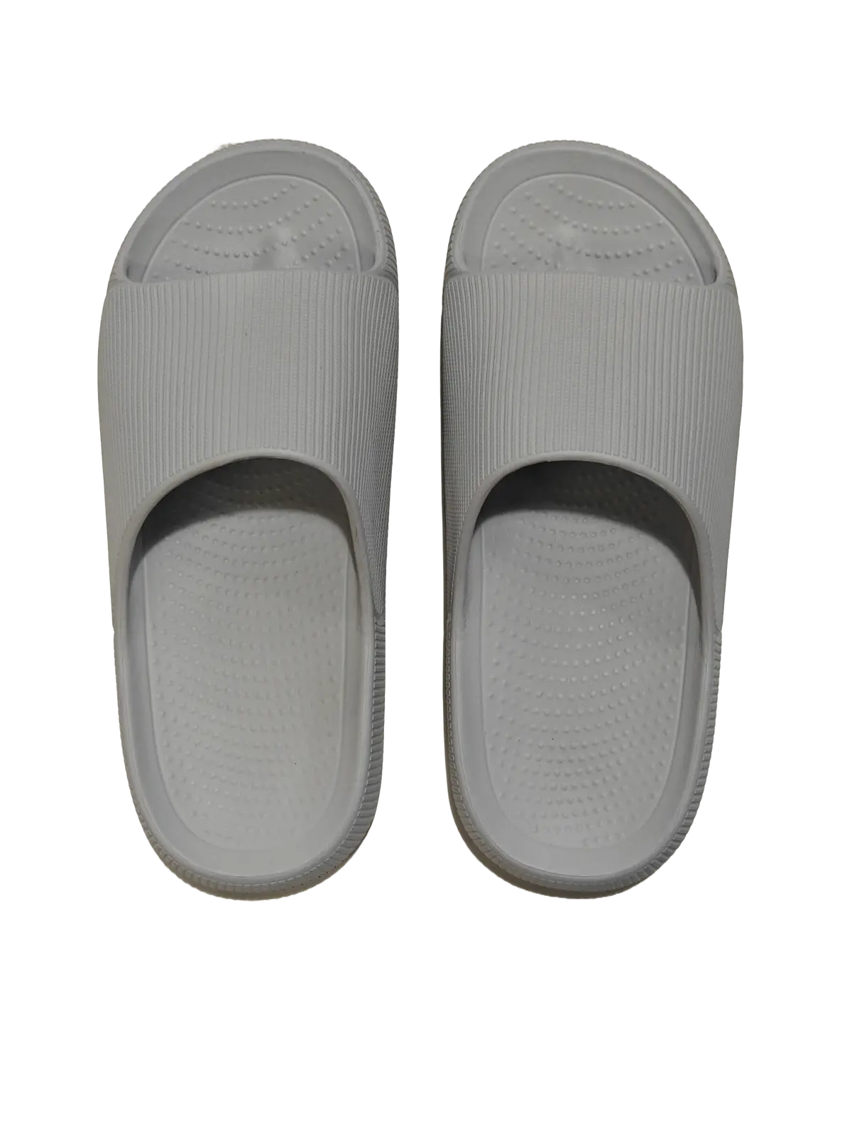 Men's Bathroom Slippers With Stripes And Dots(41-42,Gray) 1