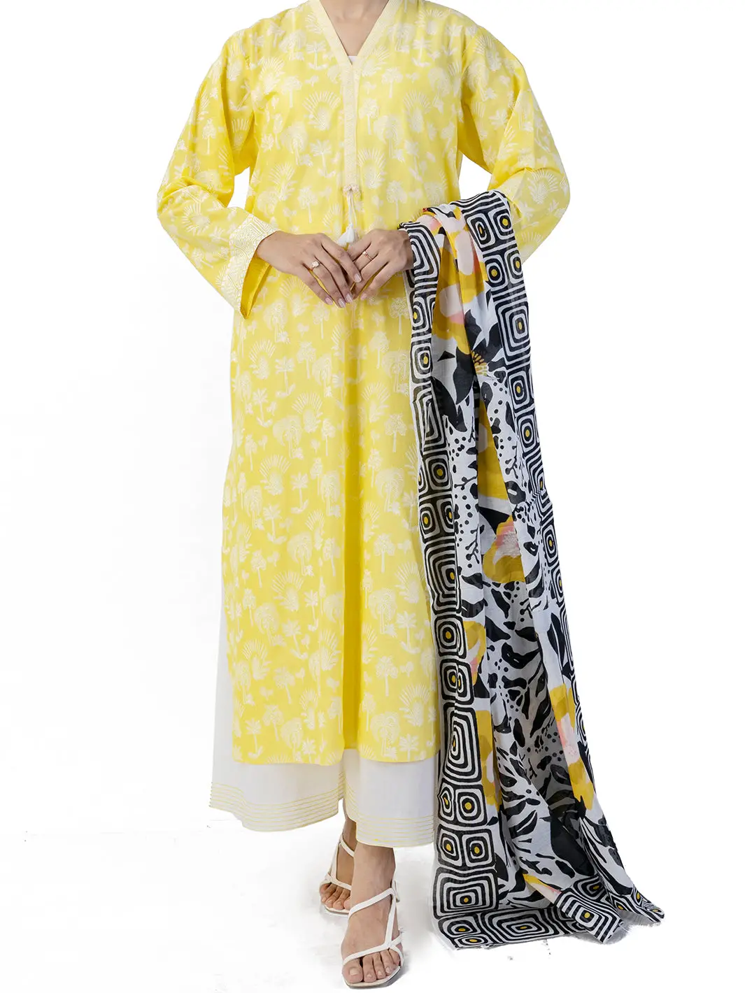 Yellow Lawn 3Pc Unstitched - Alp-3Ps-1748 1