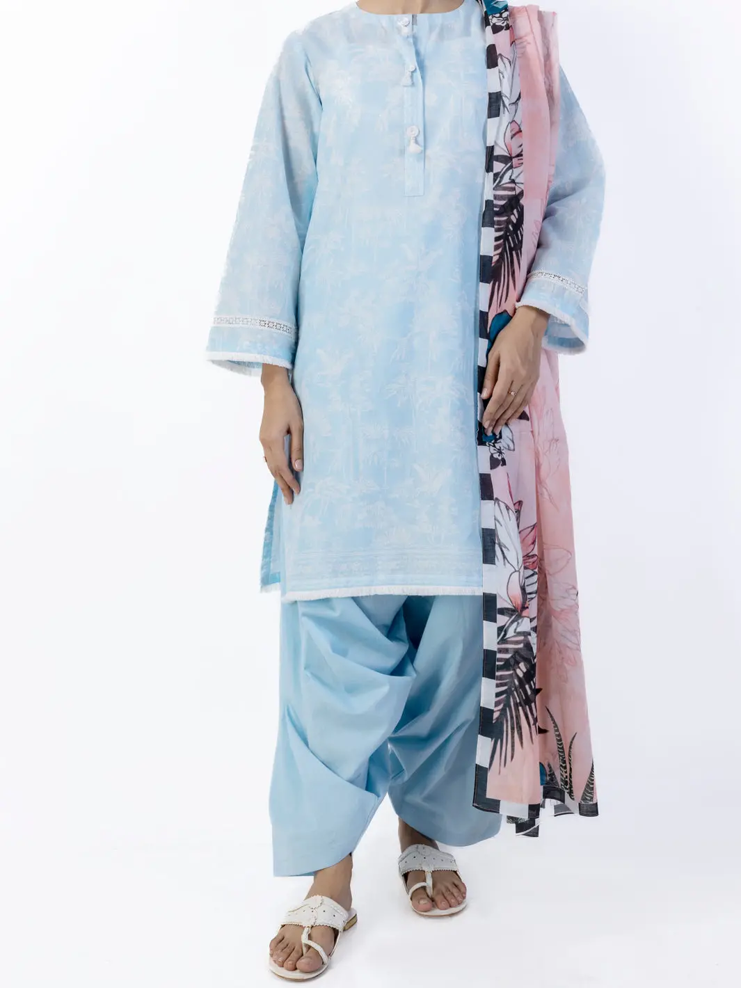 Sky Blue Lawn 3Pc Stitched - Alp-3Ps-1749 1