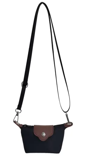 Mini Dumpling-Shaped Crossbody Coin Purse (Black) 1