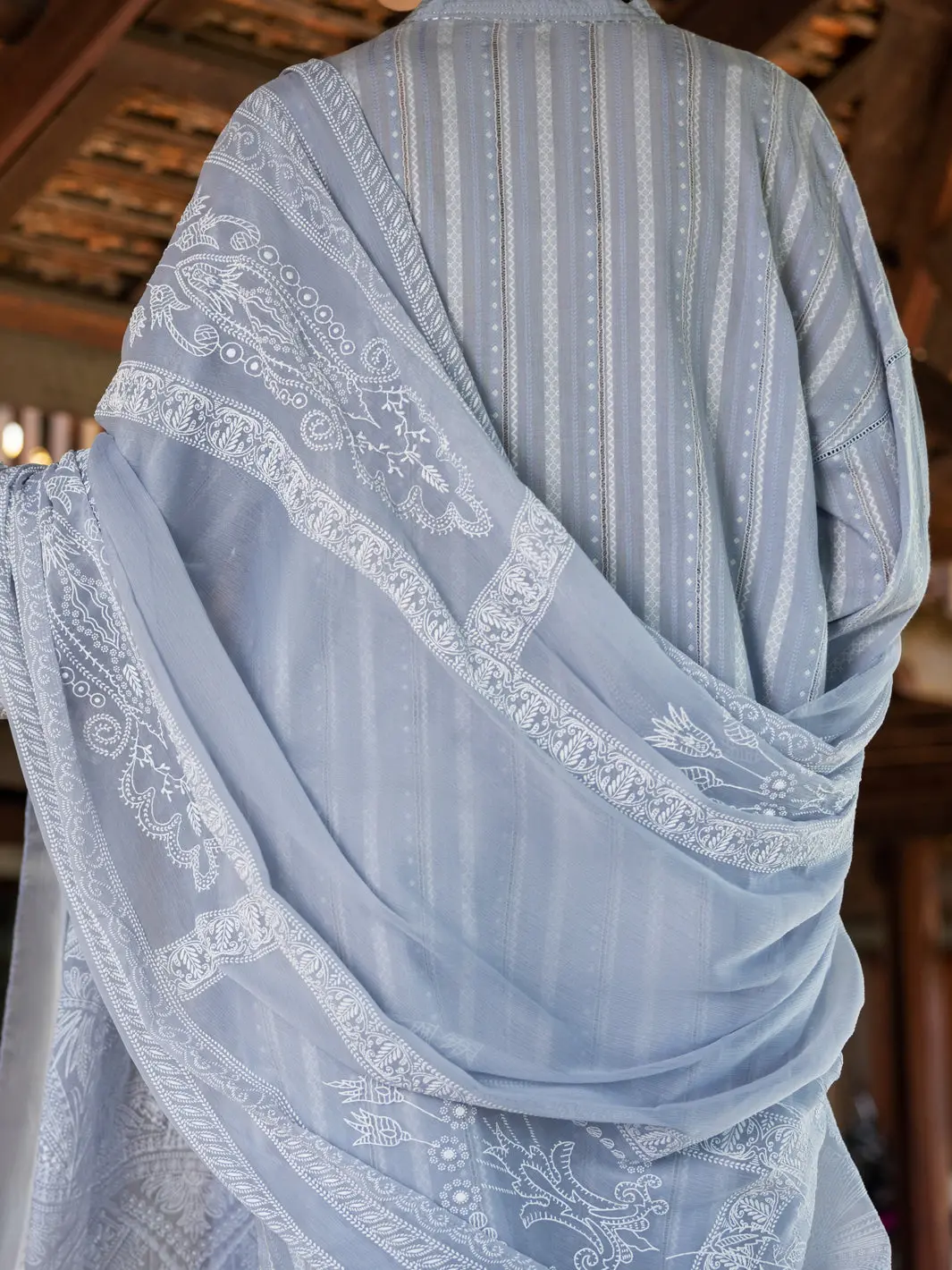 Grey Yarn-Dyed Jacquard 3Pc Unstitched - Alp-3Ps-1780 2