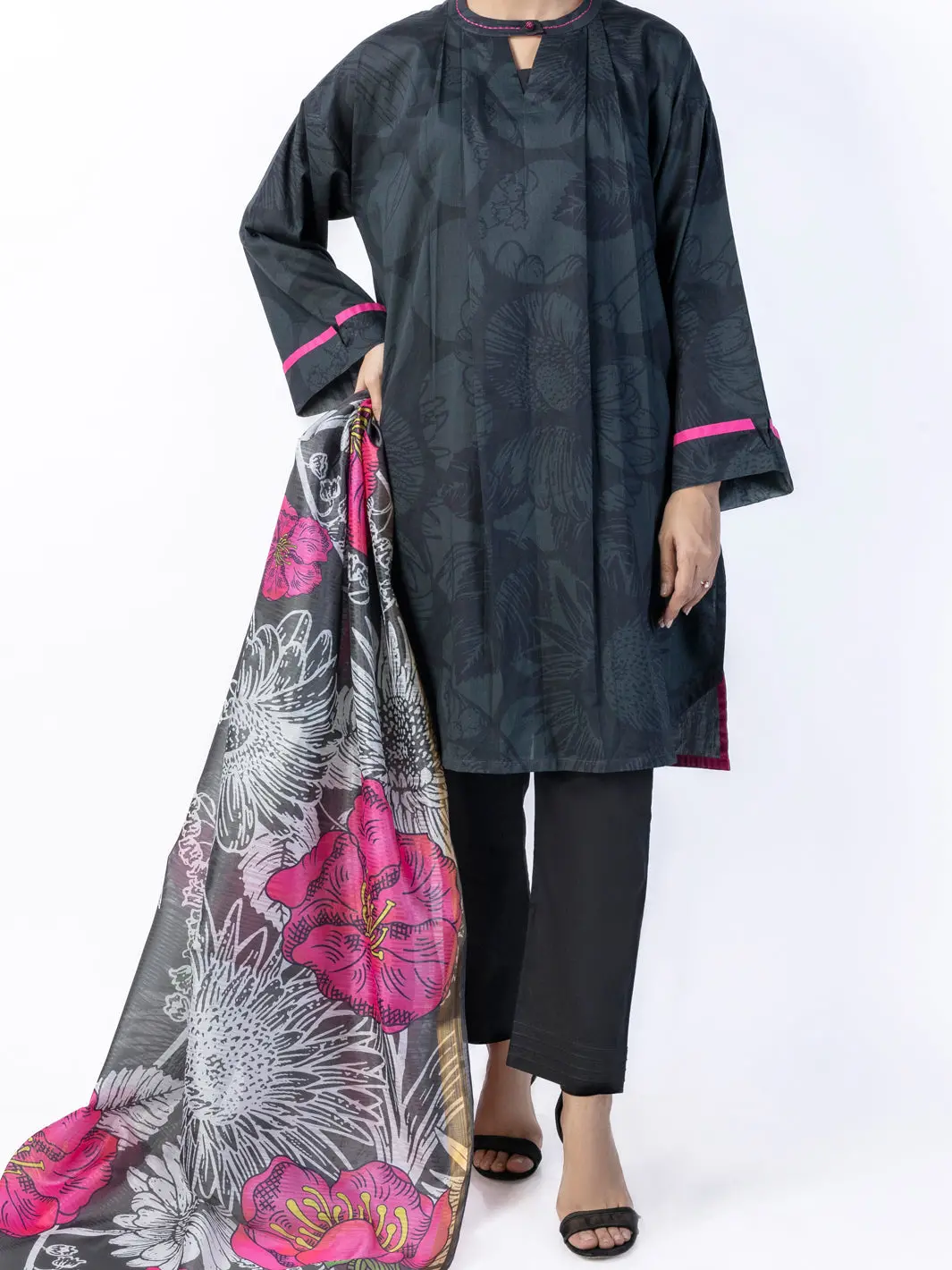 Charcoal Lawn 2Pc Unstitched - Alp-2Ps-1791 1