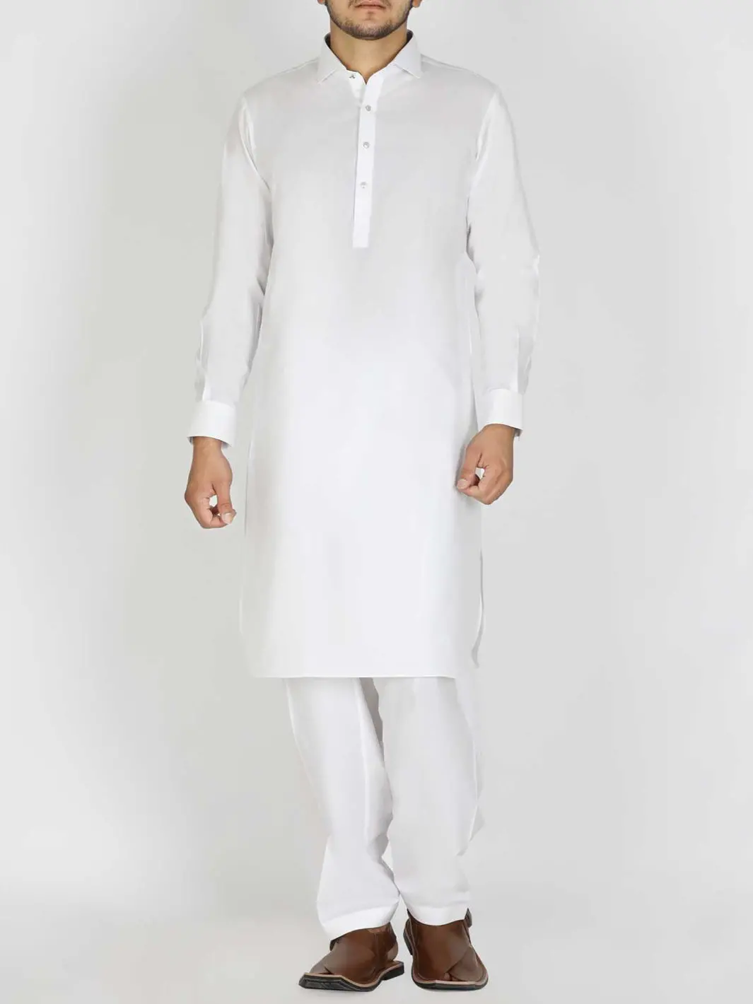 Off White Blended Kameez Shalwar - Alwa-Ks-179 1